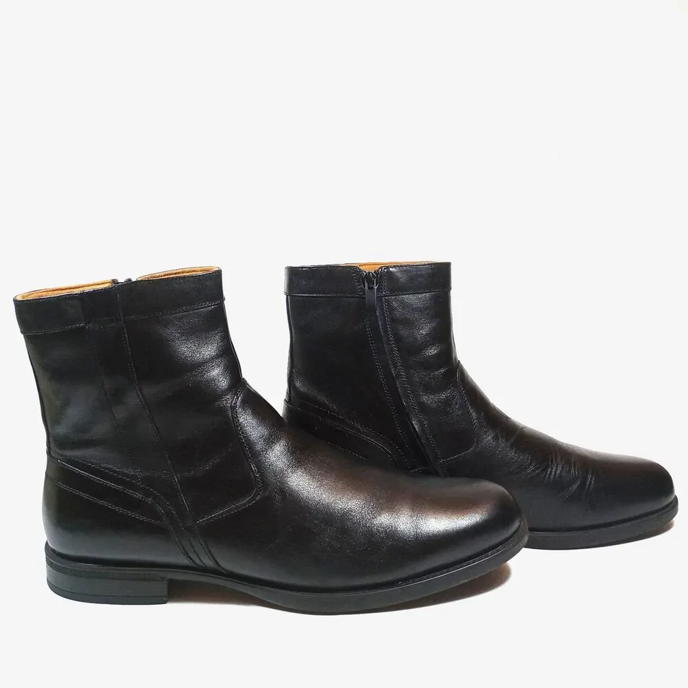 Florsheim Comfortech Men's Black Leather Side Zip Boots Size 13 EEE Wide Dress